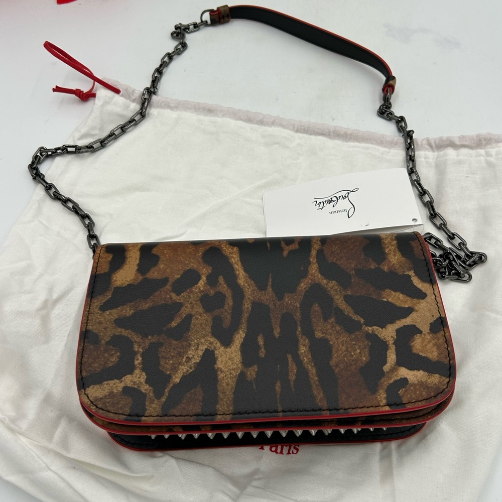 Women's Christian Louboutin, Paloma Bengali, leather clutch/shoulder bag - Picture 10 of 14